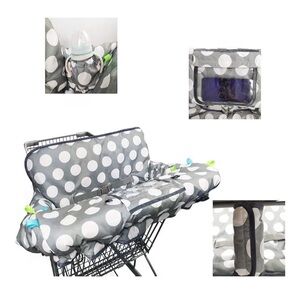Gray Polka Dot Shopping Cart Cover